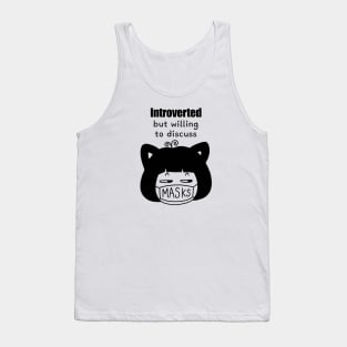 Cute Character „Introverted But Willing To Discuss Masks“ | Kawaii Handmade Design | By Atelier Serakara Tank Top